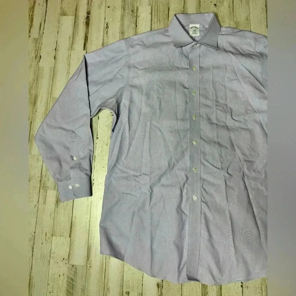 Brooks Brothers Shirt Mens 17 4/5 Button Up Long Sleeve Dress Light Purple - Picture 3 of 13